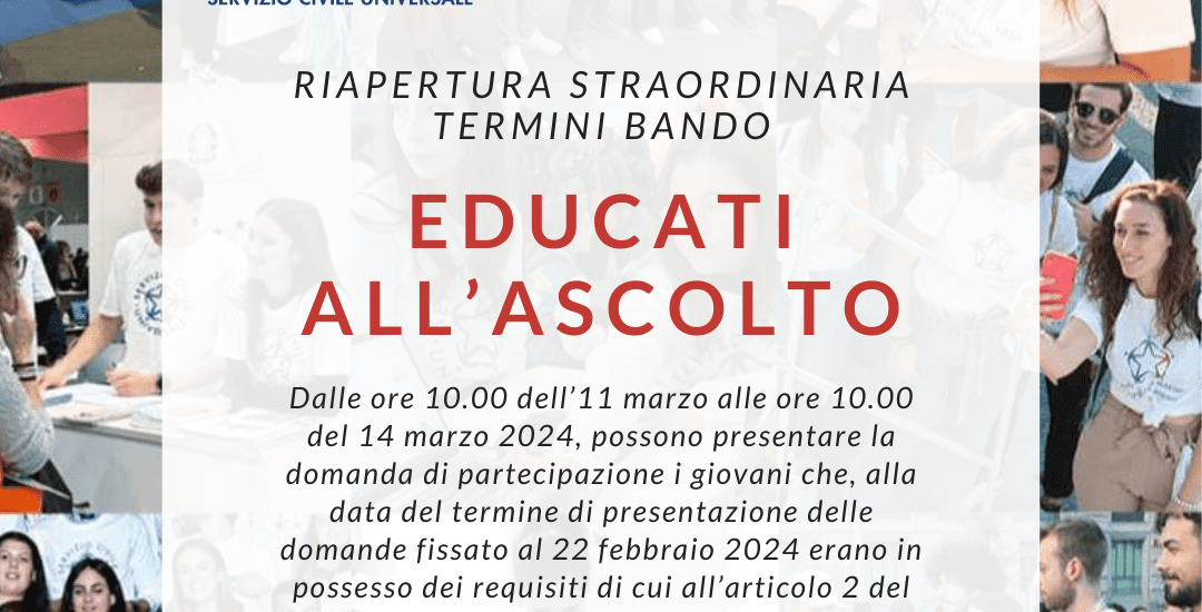 progetto educati all'ascolto scu caritas