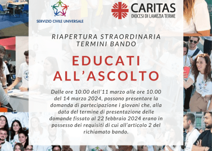 progetto educati all'ascolto scu caritas